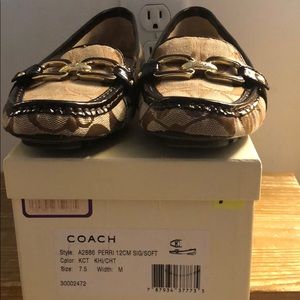 Coach brown signature loafer
